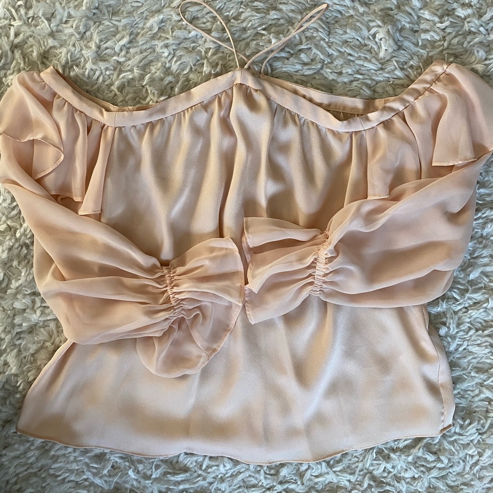 Off the shoulder flounce top